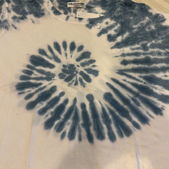 Sub_Urban Riot Women’s Blue & White Tie Dye T-Shirt - Picture 2 of 5